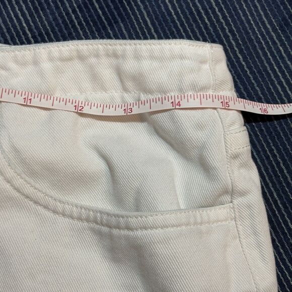 Talbots Denim Shorts Women 10 White High Rise Frayed Hem Casual Classic Summer - Picture 7 of 9